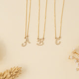 Personalized initial letter Necklaces in solid gold 