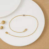 Minimalistic Evil Eye Bracelet with Natural Sapphire