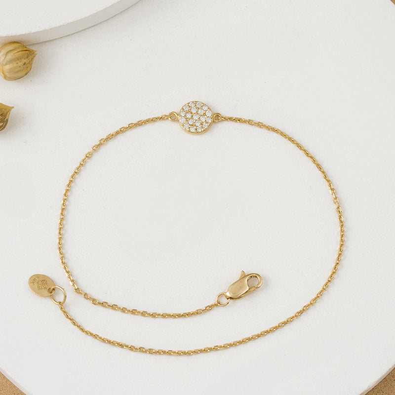 Disc Bracelet with Diamonds