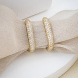 Solid Gold Thick Diamond U Shape Huggies