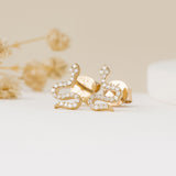 Handmade pair of Diamond encrusted Snake stud Earrings