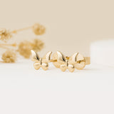 Handmade pair of Solid Gold Tiny Butterfly Stud Earrings for her