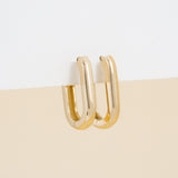 Pair of elegant solid gold U shape hoop huggies for her