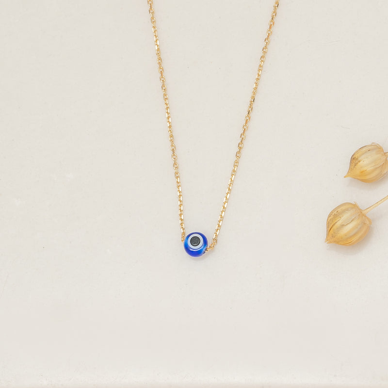 glass evil eye Luck Pendant gold chain