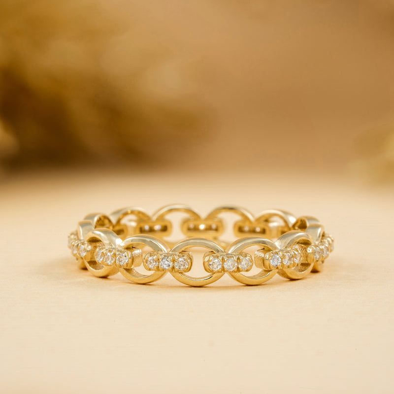 Linked Chain Diamond Ring
