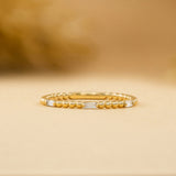Dainty Beaded Baguette Ring