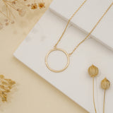 Handmade Plain Yellow Gold Circle Necklace