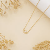 Solid Gold Evil Eye Necklace