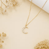 Handmade Solid Gold Crescent Pendant