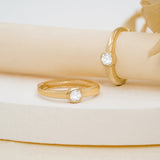 Bezel Setting Diamond April Huggies gift for her