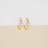 Pair of dainty single Bezel set Diamond Huggies