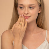 Gold Emerald Heart Signet Ring