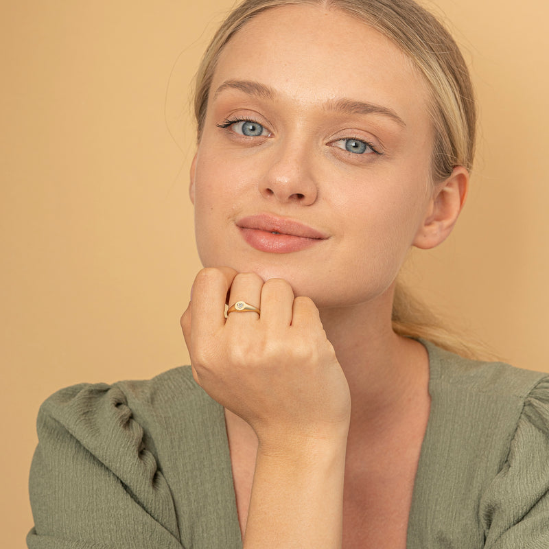 Minimalist Design Diamond Pinky Ring