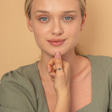 oval blue topaz stacking ring