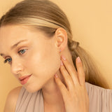 Minimalist pair of Handmade natural Amethyst Huggie 