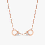 Rose Gold Natural Diamond handcuff Necklace