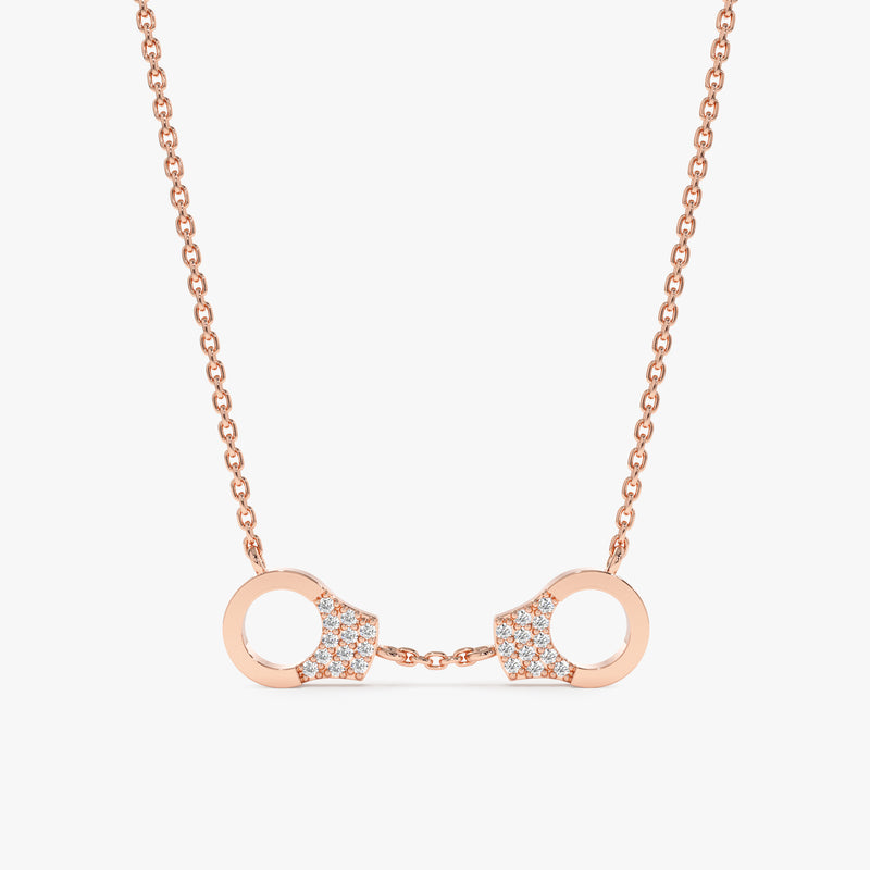 Rose Gold Natural Diamond handcuff Necklace