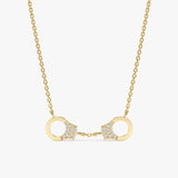 Yellow Gold Diamond Handcuff Necklace
