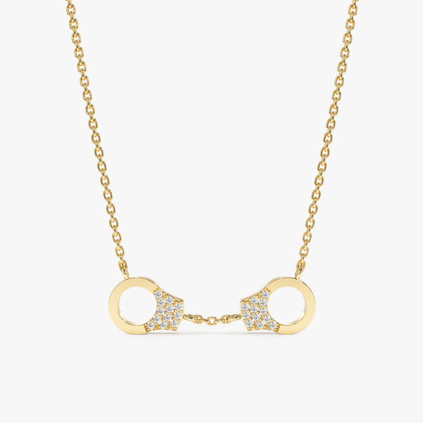 Yellow Gold Diamond Handcuff Necklace
