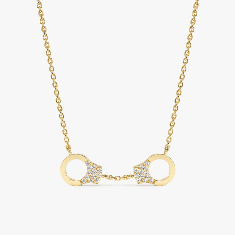 Yellow Gold Diamond Handcuff Necklace
