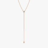 Rose Gold Diamond Lariat Necklace