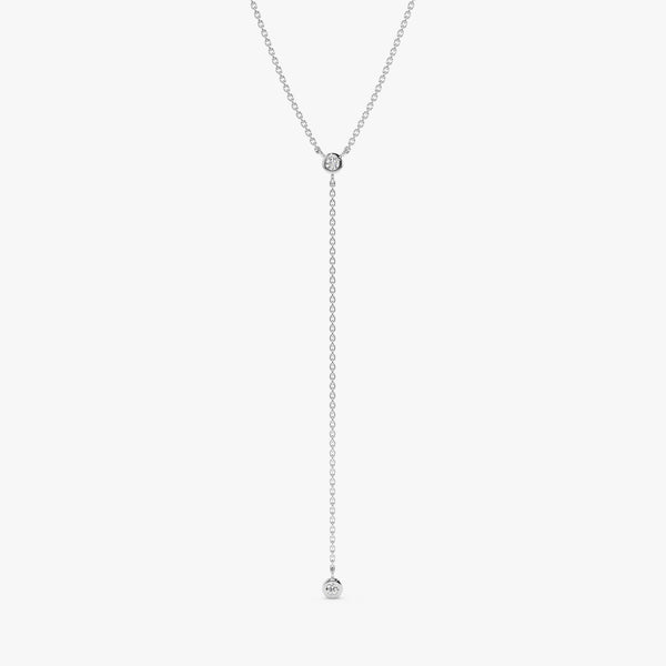 White Gold Diamond Lariat Necklace