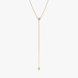 2 Bezel Diamonds Lariat Necklace