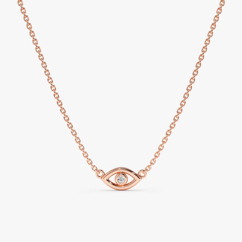Rose Gold Diamond Lucky Eye Necklace