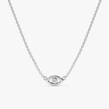 White Gold Diamond Lucky Eye Necklace