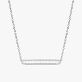 White Gold Diamond Bar Necklace