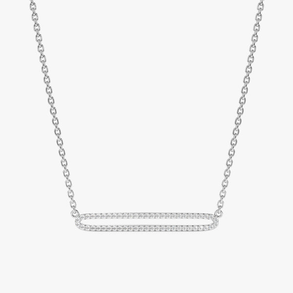 White Gold Diamond Bar Necklace