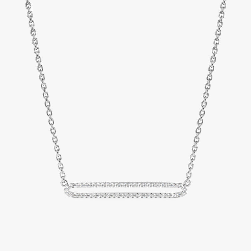 White Gold Diamond Bar Necklace
