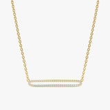 Yellow Gold Eternity Diamond Bar Necklace