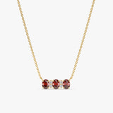 Yellow Gold January Birthstone Garnet Necklace