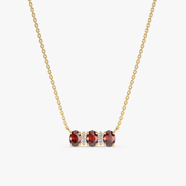 Yellow Gold January Birthstone Garnet Necklace