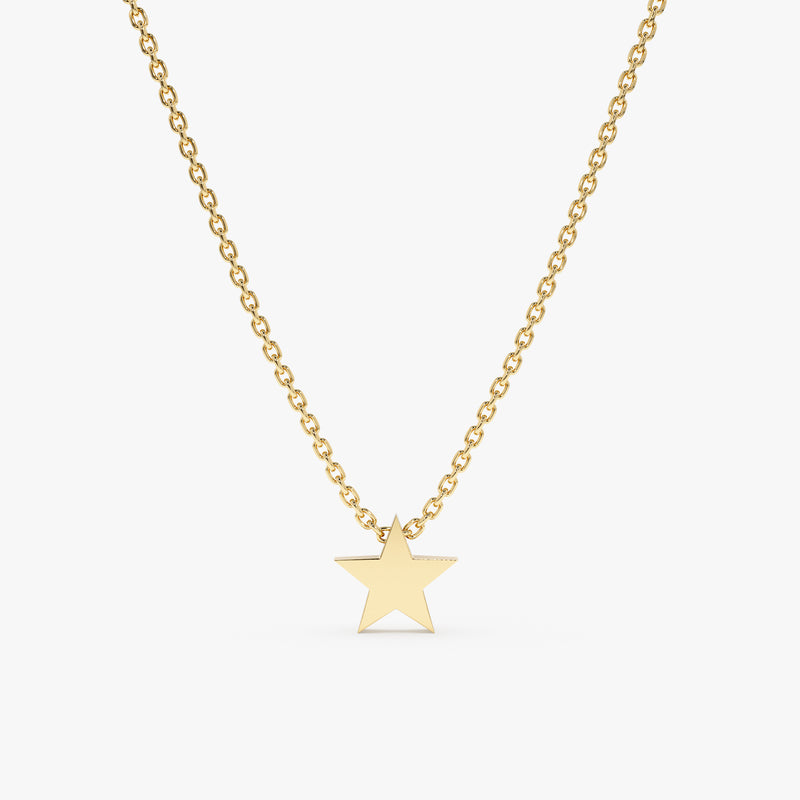 Mini Plain Gold Star Necklace