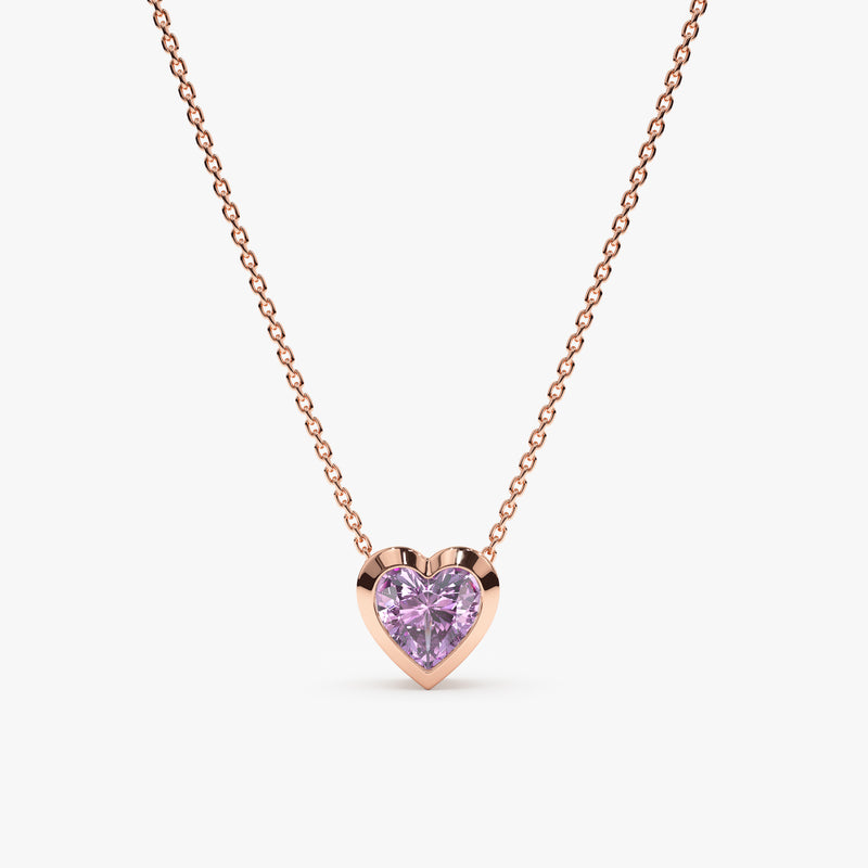 Rose Gold Amethyst Heart