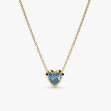 Yellow Gold Blue Topaz Heart Pendant