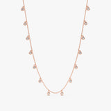 Rose Gold Diamond Drop Necklace
