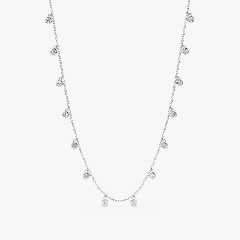 White Gold Diamond Drop Necklace