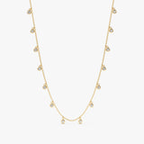 Yellow Gold Diamond Drop Necklace