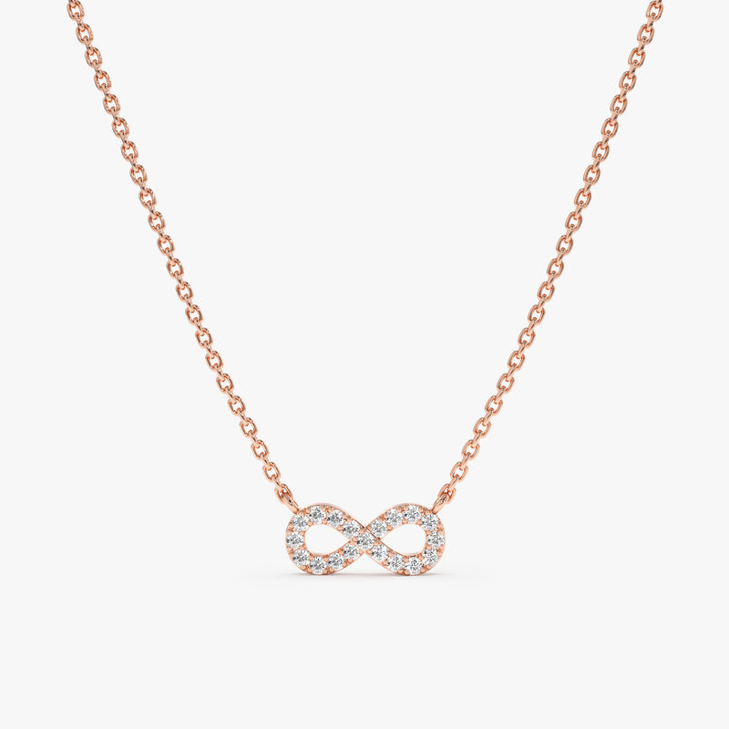 Rose Gold Diamond Infinity Necklace