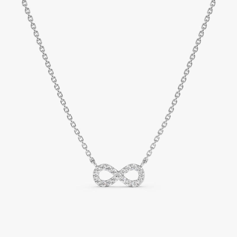 White Gold Diamond Infinity Necklace