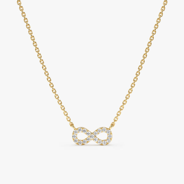 Yellow Gold Diamond Infinity Necklace