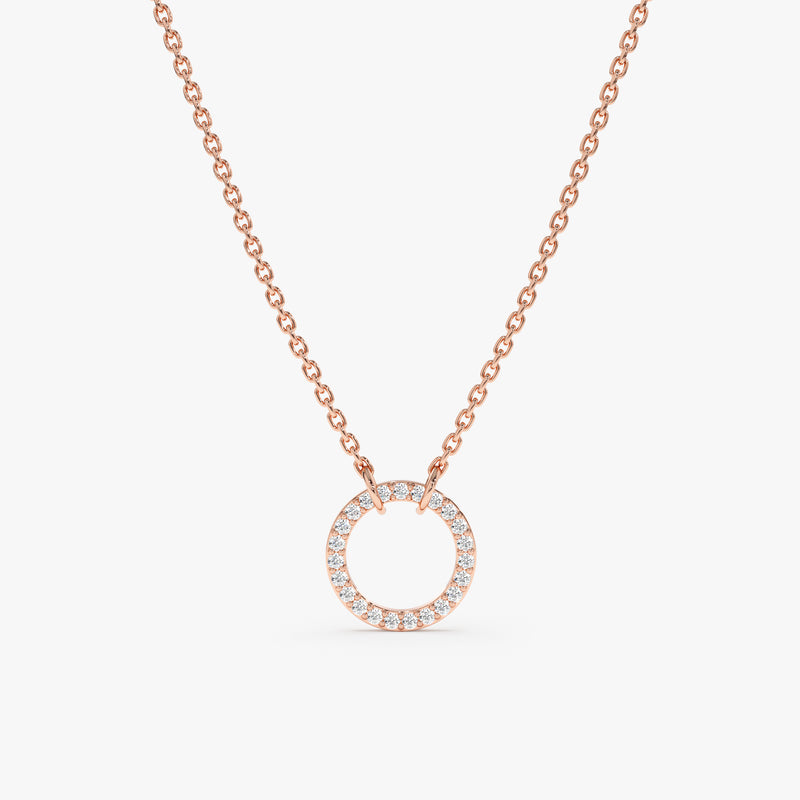 Rose Gold Diamond Circle Of Life Necklace