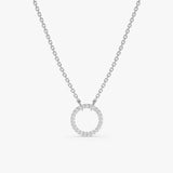 White Gold Diamond Circle Necklace