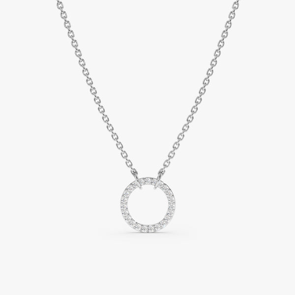White Gold Diamond Circle Necklace