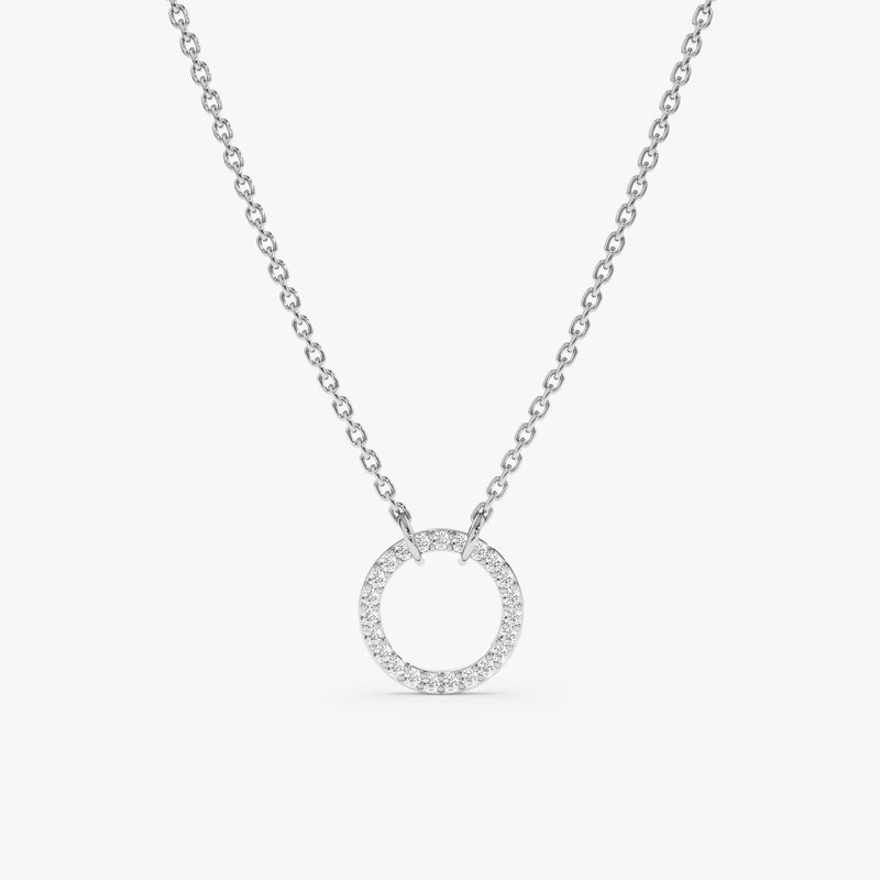 White Gold Diamond Circle Necklace