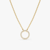 Yellow Gold Diamond Circle Of Life Necklace