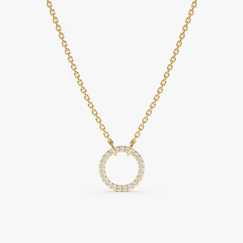 Yellow Gold Diamond Circle Of Life Necklace